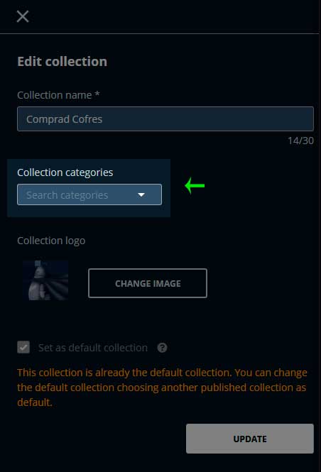 Now you can add categories to your collections